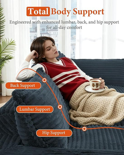 110" Sectional Couches for Living Room Boneless Couch Upholstered Cloud Couchs Sectional Modular Sectional Sofa with L Shaped
