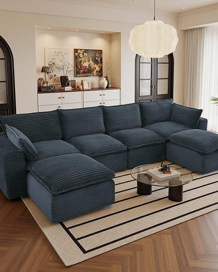 110" Sectional Couches for Living Room Boneless Couch Upholstered Cloud Couchs Sectional Modular Sectional Sofa with L Shaped