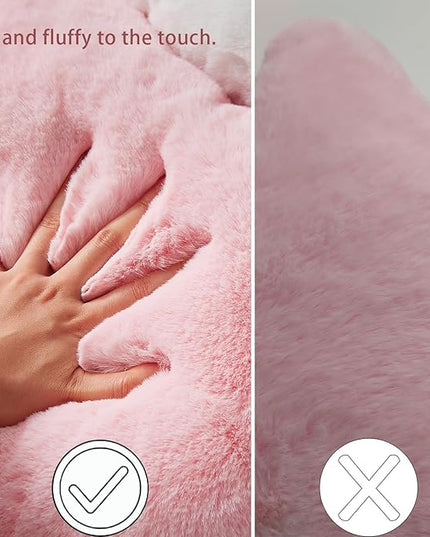 YRXRUS Cloud Pillows, Gray Cloud Shaped Pillow, Decorative Throw Pillow Gifts, Cute Plush Room Decor, Fluffy Faux Rabbit Fur 13"x21" Pillows for Living Bedroom Kids Room