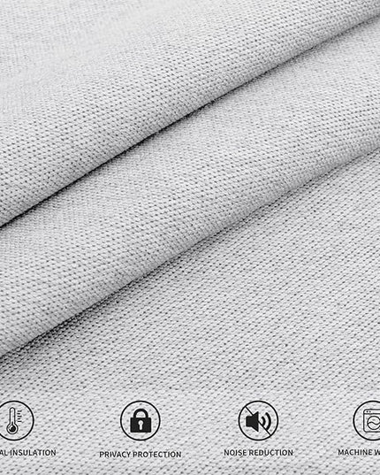 Easy-Going Linen Look Blackout Curtain Grommet Window Curtain Drapes for Bedroom, Living Room Thermal Insulated Room Darkening (2 Panels, 42x84 inch, Greyish White)