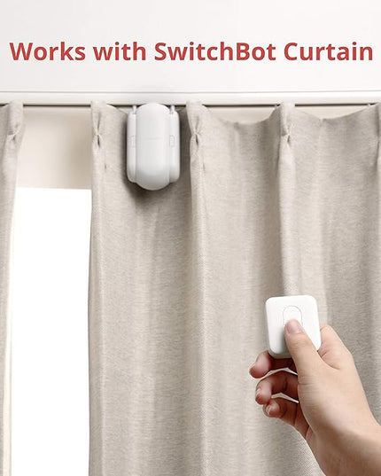 SwitchBot Automatic Curtain Opener with Remote - Bluetooth Remote Control Smart Curtain with App, Upgraded High-Performance Motor, Add SwitchBot Hub to Work with Alexa, Google Home, HomeKit (Curtain 3