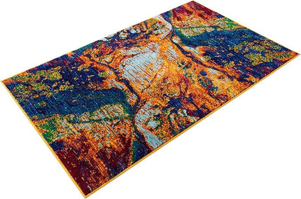 Rugs.com Calypso Collection Rug – 3x5 Multi Medium-Pile Rug Perfect for Entryways, Kitchens, Breakfast Nooks, Accent Pieces