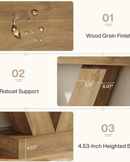 Tribesigns Narrow Console Table, Behind Couch Sofa Small Entryway Table with V-Shaped Legs, Living Room, Hallway, Foyer, Entrance, Brown