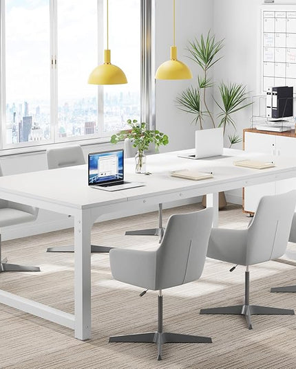 Tribesigns Modern Computer Desk, 78.7 x 39.4 inch X Large Executive Office Desk Computer Table Study Writing Desk Workstation for Home Office,White