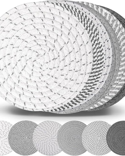 Billbotk 10" Trivets for Hot Dishes, Hot pots and Pans, Set of 6, Heat Resistant Pot Holders for Kitchen, Hot Pads for Countertops