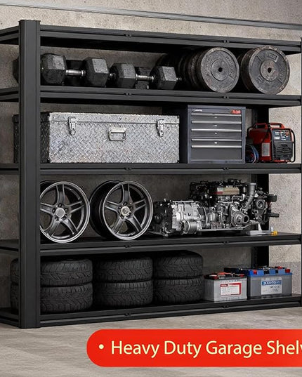 Heavy Duty Storage Shelves Unit, Adjustable Metal Garage Shelving,3500LBS Garage Storage Industrial Shelves,Storage Racks,Steel Shelf Suitable for Shop,Warehouse,Basement