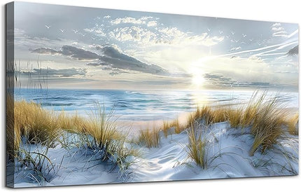 Lapremoly Wall Decor For Bedroom Large Wall Art For Living Room Modern Office Wall Decorations Ocean Beach Wall Painting Blue Sea Landscape Picture Canvas Prints Artwork Hotel Canvas Art Wall Decor