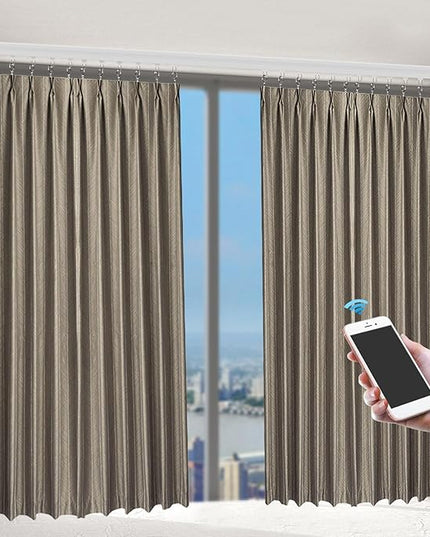 Electric Curtain Track with Remote Control 7-13ft Adjustable Length, Motorized Curtain System Compatible with for App and Voice Controlled Automation