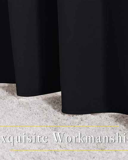 NICETOWN Black Out Curtains for Bedroom 84 inches Long - Light Reducing Thermal Insulated Solid Grommet Curtains/Panels/Drapes for Living Room (Set of 2, W52 x L84)