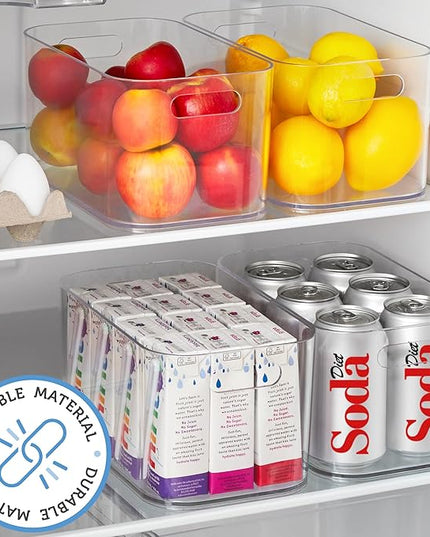 STORi Bliss 10" x 6" Open Clear Pantry Organizer Bin, Plastic Containers with Handle for Kitchen, Fridge, Cabinet, Closet, Bathrom, Undersink Storage Made in USA