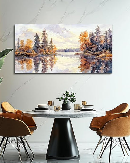 PHAOHUAXM Abstract Ink Landscape Painting Wall Art Painting Modern Canvas Print Natural Landscape Art Pictures Living Room Dining Room Wall Decor Bedroom Office Home Decoration Aesthetics 20x40 In