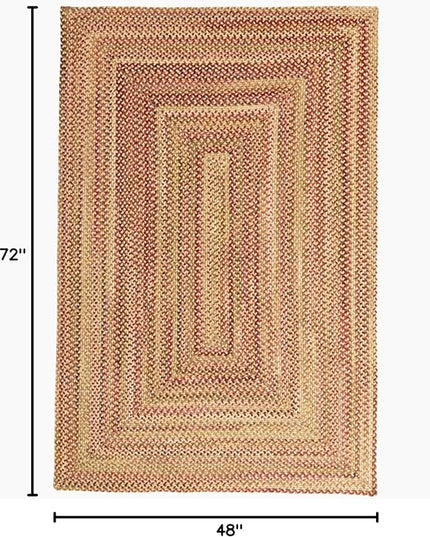 Capel American Heritage Harvest Gold 4' 0" X 6' 0" Concentric Rectangle Braided Rug