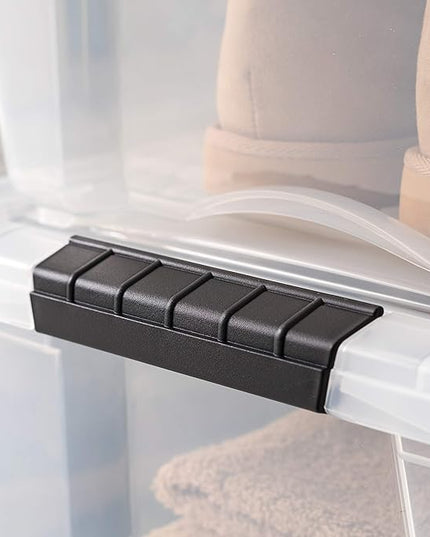 IRIS USA 32 QT Plastic Storage Box with Lid and Latches - 6 Pack - BPA-Free, See-Through Organizing Solution, Durable Nestable Stackable Containers, Secure Pull Handle - Clear