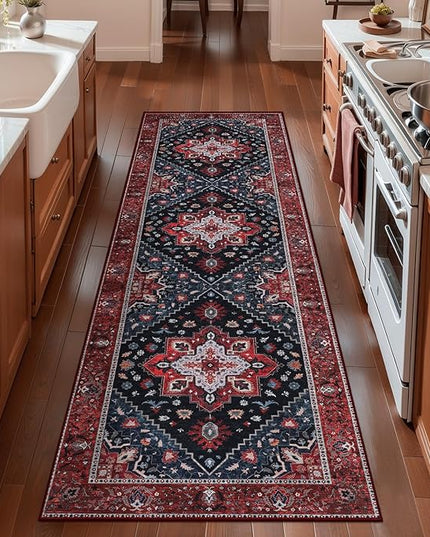 Ciicool 2x7ft Entryway Runner Rug, Washable Rug Non Slip Low Pile Pet Friendly Indoor Floor Long Carpet Hallway for Bathroom Kitchen Living Room Bedside