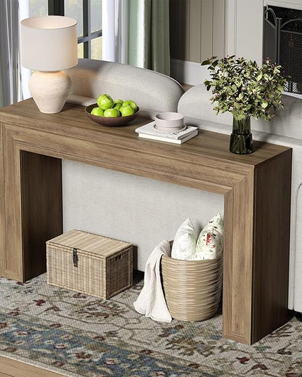 Rresyet 55 Inch Long Console Table, Sofa Table Behind Sofa, Wooden Entryway Table, Farmhouse Entryway Table for Entry, Hallway, Living Room (Wood)