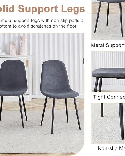 7 Piece Dining Table Set for 6,Modern Rectangle Dining Table and Fabric Dining Chairs 6,Kitchen Table and Chairs for 6,Ideal for Kitchen Dining Room