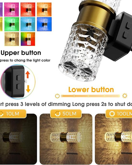 L LOHAS LED Night Light, Night Lights Plug into Wall, 2 Pack 10-Color RGB Change Nightlights,10/50/100LM Adjustable Automatic Nightlights Plug in with Dusk to Dawn Sensor for Room Bathroom Hallway