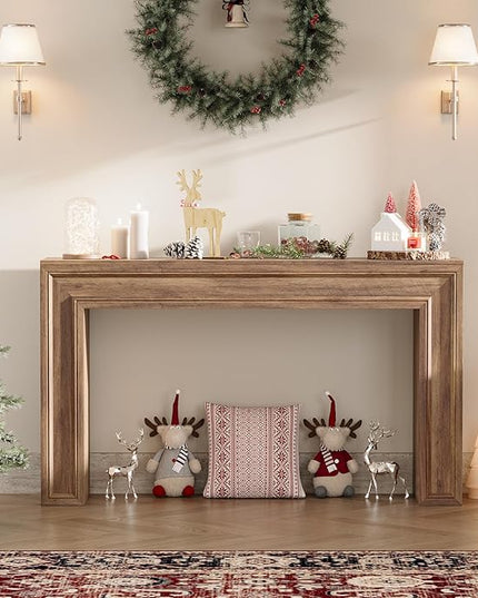 Rresyet 55 Inch Long Console Table, Sofa Table Behind Sofa, Wooden Entryway Table, Farmhouse Entryway Table for Entry, Hallway, Living Room (Wood)
