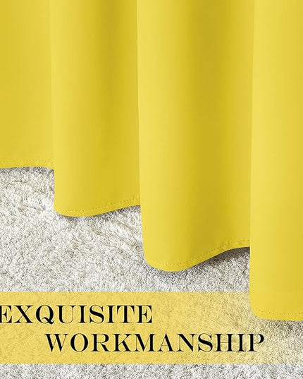 NICETOWN Sliding Glass Door Curtain Extra Long 84 inches Long, Grommet Thermal Insulated Blackout Patio Door Curtain Panel for Bedroom/Pergola, Bright Yellow, 1 Panel, W100 x L84