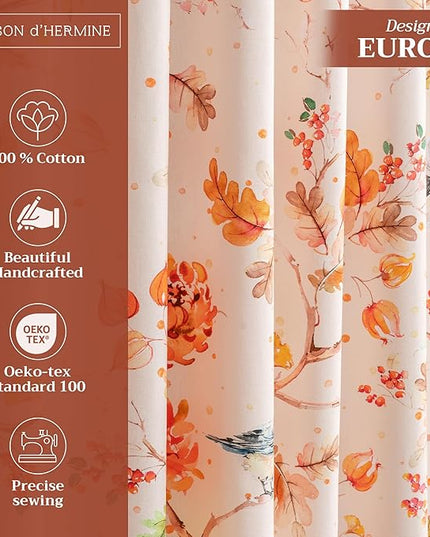 Maison d' Hermine Curtains for Living Room 100% Cotton 84 inch Length Two Panels Light Filtering Curtains for Bedroom Windows with Rod and Loop Pockets Drapes (Kelim Prairie, 50" W x 84" L)