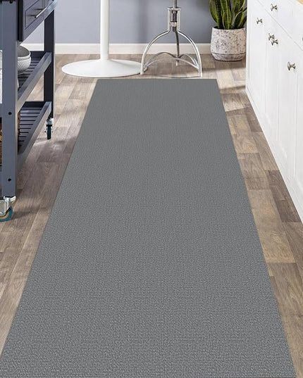 KOZYFLY Washable Runner Rug 3x8 ft Hallway Kitchen Runner Rugs with Rubber Backing Bobo Non Slip Entryway Runner Indoor, Carpet Runners for Hall Entryway Bedroom, Grey