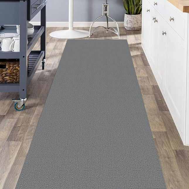 KOZYFLY Washable Runner Rug 3x8 ft Hallway Kitchen Runner Rugs with Rubber Backing Bobo Non Slip Entryway Runner Indoor, Carpet Runners for Hall Entryway Bedroom, Grey