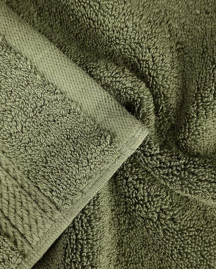 Superior Egyptian Cotton Pile 9 Piece Towel Set, Includes 3 Bath, 3 Hand, 3 Face Towels/Washcloths, Ultra Soft Luxury Towels, Thick Plush Essentials, Guest Bath, Spa, Hotel Bathroom, Forest Green