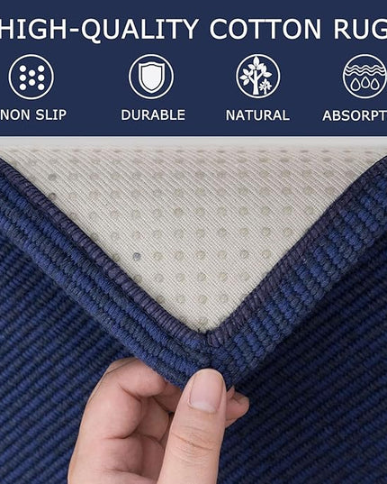 KOZYFLY Washable Runner Rug 3x12 ft Hallway Kitchen Runner Rugs with Rubber Backing Bobo Non Slip Entryway Runner Indoor, Long Carpet Runners for Hall Kitchen Entryway, Royal Blue