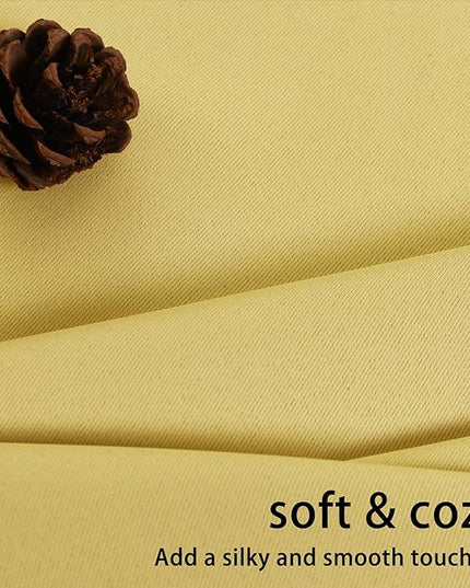 JIUZHEN Light Yellow Blackout Curtains for Bedroom - Light Blocking and Noise Reducing Grommet Curtains for Living Room Darkening Curtains, Set of 2 Window Curtain Panels, 42 x 63 Inch Length