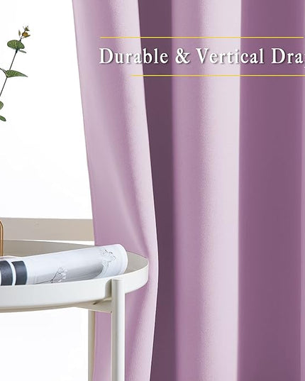 NICETOWN Room Darkening Patio Sliding Door Curtains 84 inch Length, Grommet Divider Thermal Insulated Curtain Drapes for French Door/Living Room (Lilac, W100 x L84, 1 Panel)