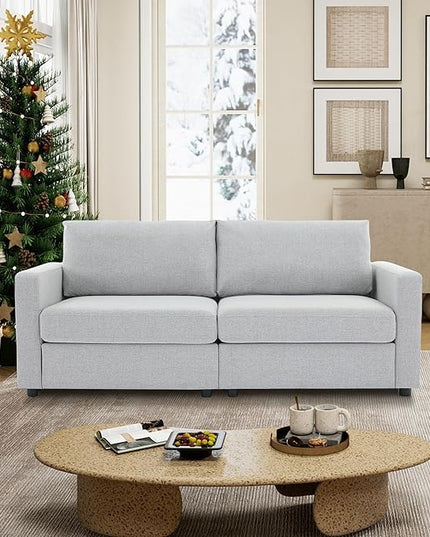 Tbfit Sectional Couch Loveseat, 79" Modern Comfy Sofa with Deep Seat, Removable Cover & Reversible Cushion, Light Gray