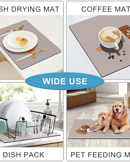 Golener Thick Coffee Maker Bar Mat Countertop,Quick dry mat,Bar Drying Mat,Coffee Bar Tray for Countertop,Coffee Nook Mat,Spill Mat