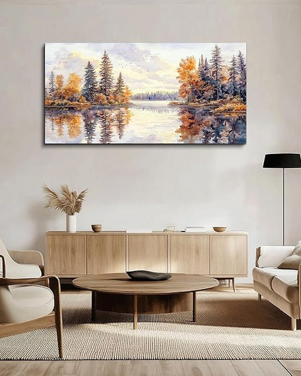 PHAOHUAXM Abstract Ink Landscape Painting Wall Art Painting Modern Canvas Print Natural Landscape Art Pictures Living Room Dining Room Wall Decor Bedroom Office Home Decoration Aesthetics 20x40 In