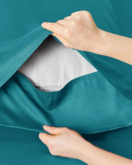 Bedsure Queen Sheet Set, Rayon Derived from Bamboo, Cooling Sheets, Breathable & Soft, Deep Pocket Up to 16 Inches, Hotel Luxury Silky Bedding for Hot Sleepers, Turquoise