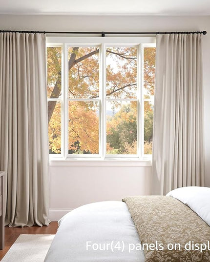 Lazzzy Velvet Blackout Curtains Thermal Insulated Room Window Drapes Super Soft Luxury Curtains for Living Room Bedroom Rod Pocket 2 Panels, Oatmeal, 52" W x 84" L