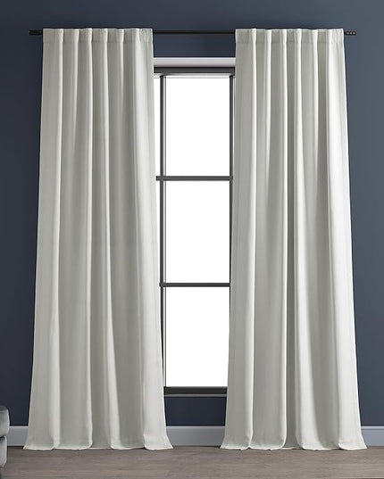 HPD Half Price Drapes Bellino Room Darkening Curtains 108 Inches Long Curtains for Bedroom & Living Room (1 Panel), 50W x 108L, Chalk Off White