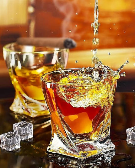 Old Fashioned Whiskey Glasses 10 OZ Rocks Glasses Set of 6, Gift Box - Barware For Bourbon, Scotch, Rum glasses, for Men Women
