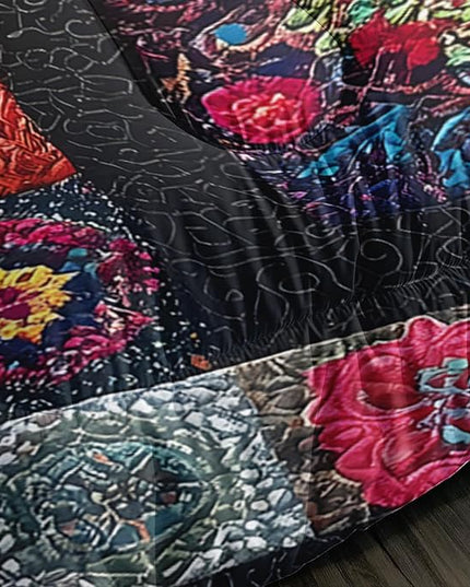 AILONEN Colorful Tree of Life Comforter Set Full Size,Bohemian Ethnic Tree Flower Comforter with 2 Pillowcases,3-Piece Retro Duvet Set