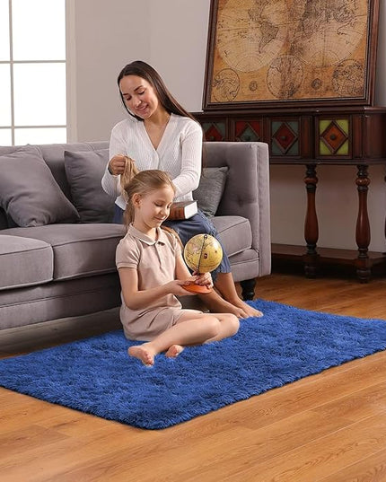 Ophanie Blue Rug, Boys 3x5 Rugs for Bedroom Royal Dark Blue Carpet Nursery Aesthetic, Kids Playroom Navy Area Rugs for Girls Teen Home Decor
