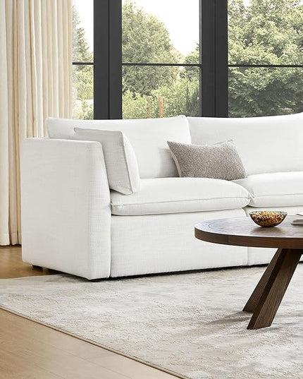 CHITA Luxury Oversized Loveseat Sectional Sofa Couch, Premium Down Filled Modular Sectional Sofa, FSC Certified, 80‘’ Width, 2 Seat Cloud Couch for Living Room, Cream