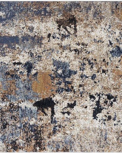 Keen Home Design Area Rugs - 5ft Round Non-Shedding, Abstract Rugs for Kitchen, Living Room, Bedroom, Dining Room, Entryway - Size: 5'3" Square, Multi