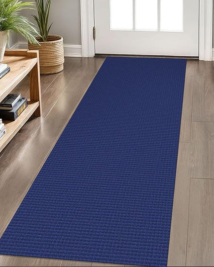 KOZYFLY Runners for Hallways 2x6 ft Washable Kitchen Runner Non Slip Rubber Backed Hall Runners Cotton Entryway Runner Rugs Floor Carpet for Indoor Backdoor Bedroom Kitchen, Royal Blue/Navy