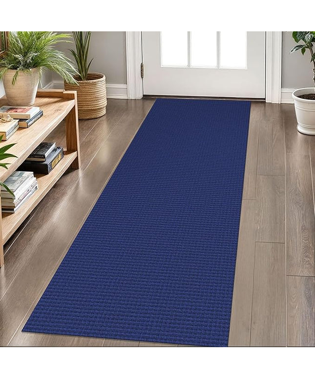 KOZYFLY Runners for Hallways 2x6 ft Washable Kitchen Runner Non Slip Rubber Backed Hall Runners Cotton Entryway Runner Rugs Floor Carpet for Indoor Backdoor Bedroom Kitchen, Royal Blue/Navy