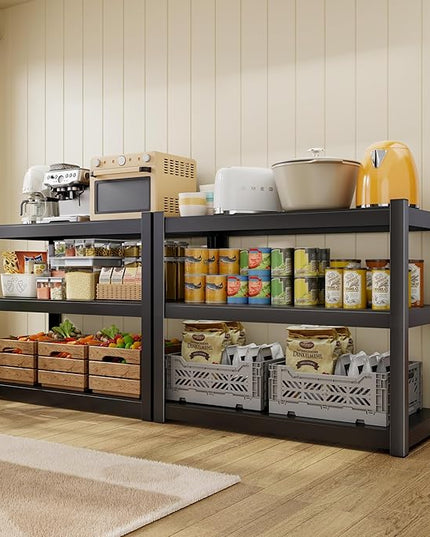 CJF Metal Storage Shelves, 3-Tier Garage Shelving Unit, Heavy Duty Adjustable Metal Shelving for Garage, Basement, Pantry, Warehouse-Black (36 "H x 36" W x 16" D)