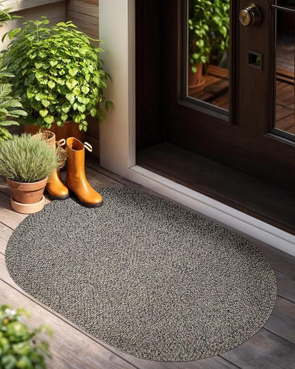 Seasons SE85 Fall Charcoal 7' x 9' Oval - Braided Area Rug, Home Decor, Floor Mat or Bedroom Rug - Easy Care, Ideal for High Traffic Areas in Hallway and Living Room - Made in USA