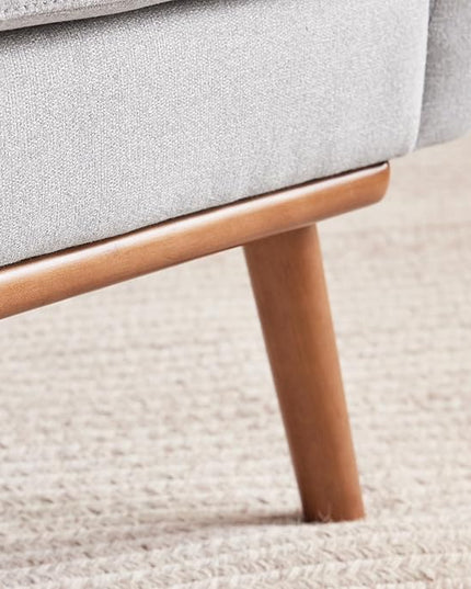 HUIMO Sofa Couch, Mid Century Modern Sofa with Solid Wood Frame, Button Tufted Couch for Bedroom, Living Room, Office, Apartment (Light Grey, 80 inch)