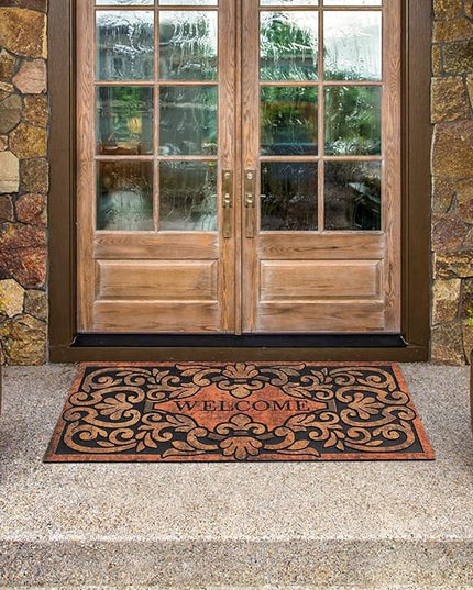 Large 47"x22" Heavy Duty Welcome Mat Outdoor with Non-Slip Rubber Backing - Durable Outdoor Door Mat for Front Door Entrance, Garage, Patio & High Traffic Areas（Welcome - Style2）