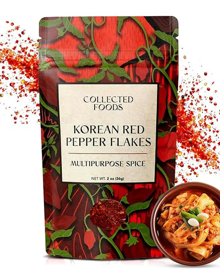 Premium Gochugaru Red Pepper Flakes - Sun-Dried Korean Chili Powder for Kimchi, Marinades, BBQ & Everyday Cooking (2oz)