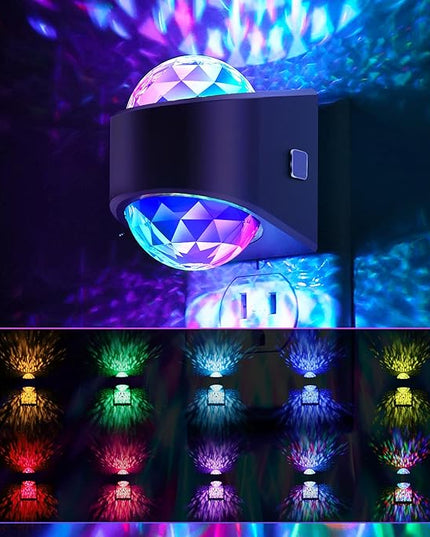 Night Lights Plug into Wall, Star Projector for Bedroom [2 Pack] Night Light Projector for Kids, 9-Color RGB Galaxy Nightlight with Dusk to Dawn Sensor for Bathroom, Home Gaming Room Decor Gifts