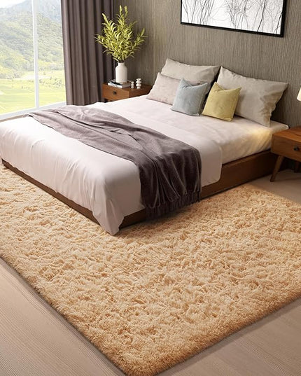 Ophanie 8x10 Beige Area Rugs for Living Room, Large Shag Bedroom Carpet, Big Indoor Thick Soft Shaggy Nursery Rug, Fluffy Carpets for Boy and Girls Room Dorm Home Decor Aesthetic